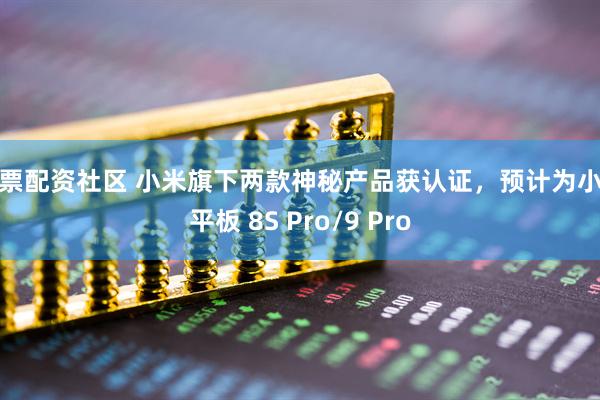 股票配资社区 小米旗下两款神秘产品获认证,预计为小米平板 8S Pro/9 Pro